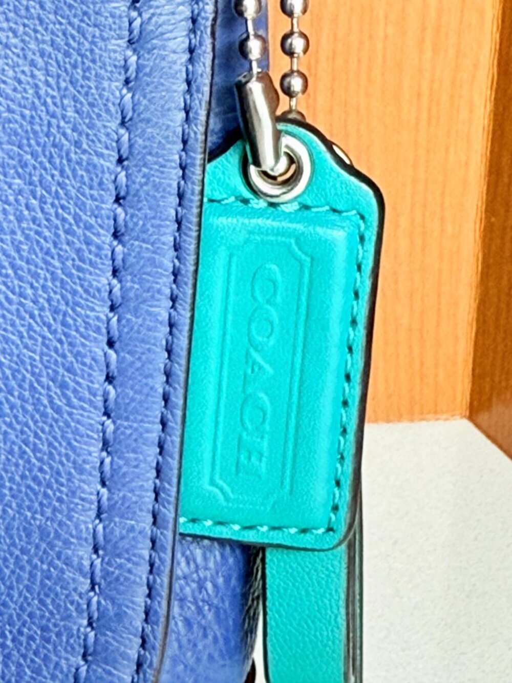 Coach Leather Crossbody Bag Blue Turnlock Flap Adjustable F23663 Emerald Satin - Picture 13 of 15